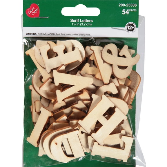 CousinDIY Unfinished Wood Alphabet Blocks 1.25" 54/Pkg-Serif
