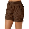 thumbnail image 3 of SHEWIN Womens Shorts High Waist Casual Hiking Outdoor Relaxed Fit Summer Shorts with Pockets S-2XL, 3 of 6