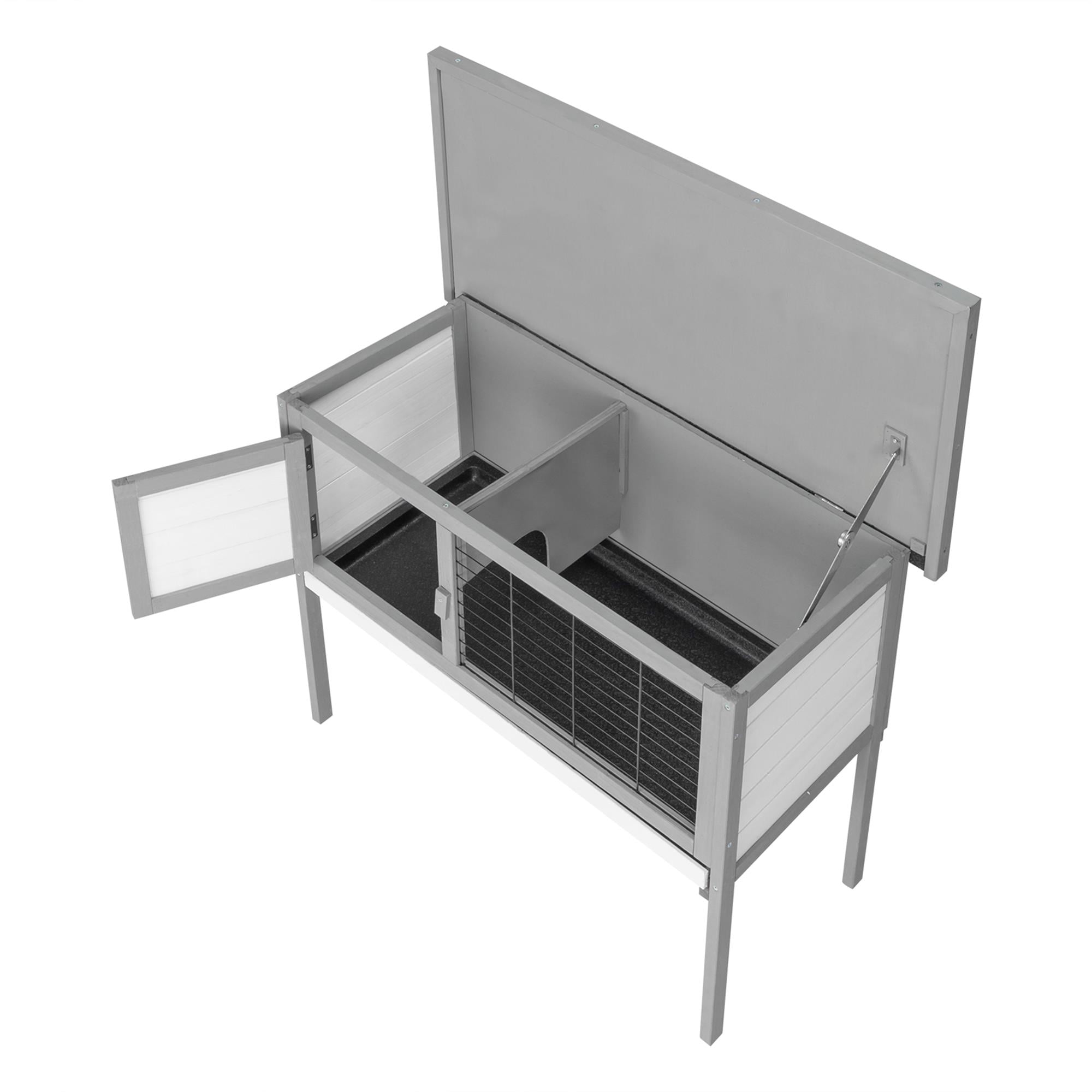 Pefilos 36" Rabbit Hutch for Indoor Wooden Pet Cages Bunny, Guinea Pig House Rabbit Cage, Gray