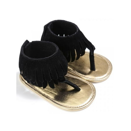 

Lavaport Summer Newborn Baby Girl Matte PU Tassel Sandal Anti Slip Shoes