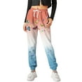 thumbnail image 1 of Gibobby pantalones colombianos de mujer Pantalones de chándal con bolsillo para mujer, estampado, cómodos, de cintura alta, para entrenamiento, salón atlético, informales, para correr (Rojo, S), 1 of 5