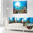 thumbnail image 3 of Designart Colorful Coral Reef with Fishes - Seascape Throw Pillow - 18x18, 3 of 5