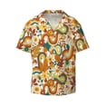 thumbnail image 2 of Lsque Vintage Floral print Men's Cuban Collar Short Sleeve Shirt Summer Beachwear Casual Button Down Fashionable Vacation Leisure Shirt-XX-Large, 2 of 7