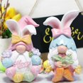thumbnail image 3 of Juego de 2 gnomos Hodao con orejas de conejo para decoración de Pascua, color blanco, 3 of 7