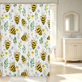 thumbnail image 2 of Erosebridal Boho Bee Shower Curtain 72Wx72L,Dreamy Floral Bathroom Curtain,White Green, 2 of 5