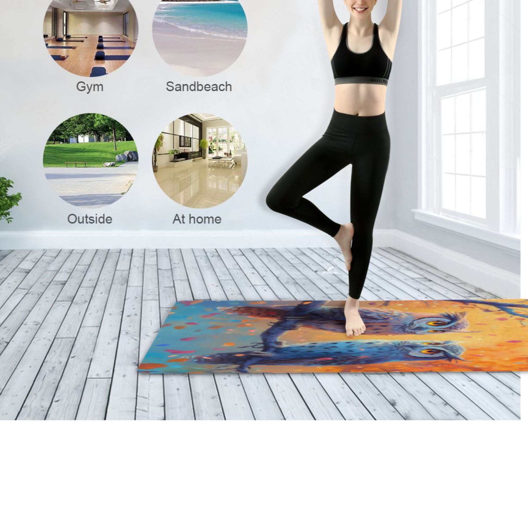 BZSMCE Yoga Mat Women Fitness Mat Mystic Guardians Pattern