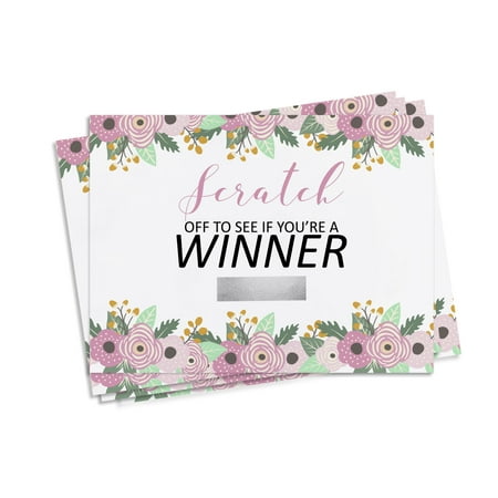 

Inkdotpot Girl Baby Shower Scratch Cards Pack Of 30 Floral Wreath Theme Scratch Off Cards For Baby Shower Games