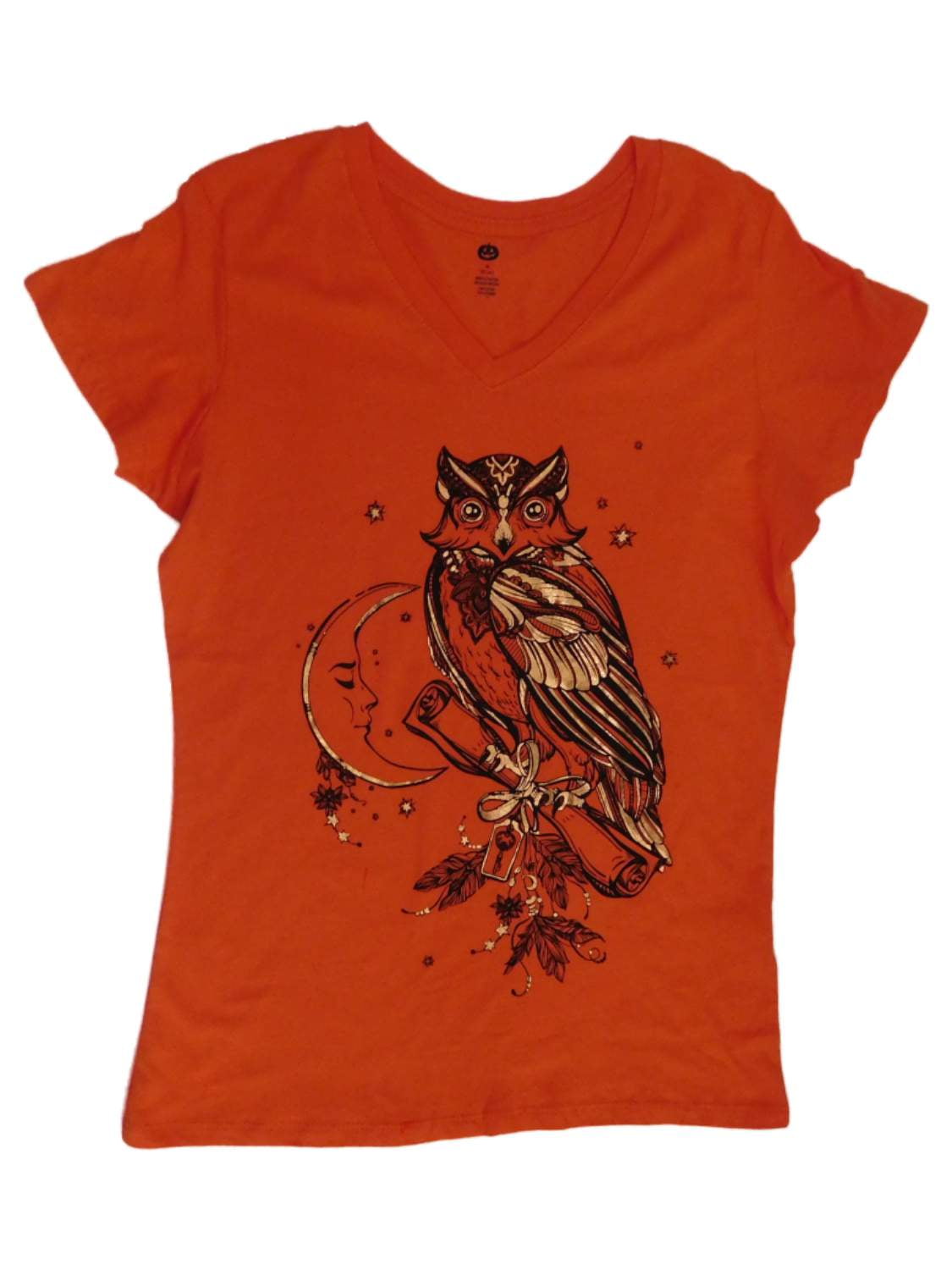 3D Printed T-Shirts an of Halloween Tree with Pumpkins and Owl in Front Full Moon Short Sleeve Tops Tees