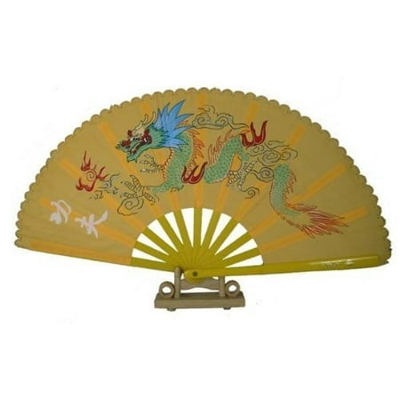 

13 Dragon Design Kong Fu Fan (Yellow)