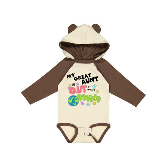 Inktastic My Great Aunt is out of This World Boys or Girls Long Sleeve Baby Bodysuit