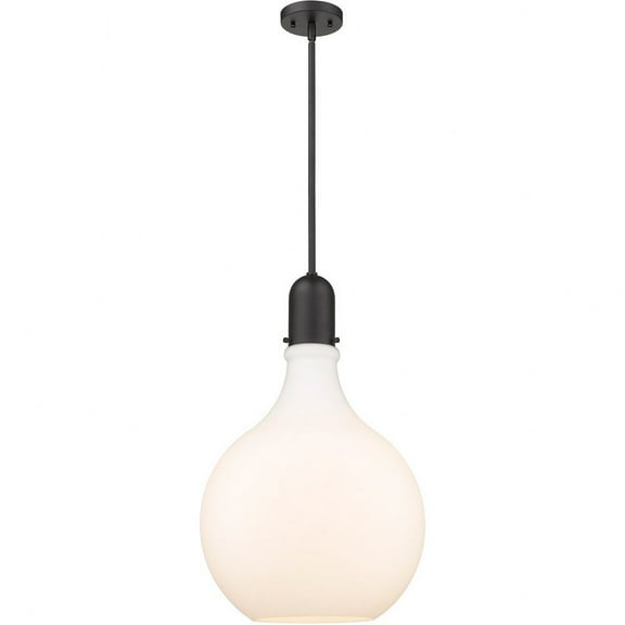 492-1S-BK-G581-16-LED-Innovations Lighting-Amherst - 1 Light Pendant In Industrial Style-24.75 Inches Tall and 15.75 Inches Wide Matte Black Matte