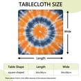 thumbnail image 2 of Orange Blue White Tie Dye Mandala Pattern Square Fitted Tablecloth with Elastic Edge,Square Table Cover,Washable Elastic Table Cover for Home Kitchen Party Decor 34"x34", 2 of 6
