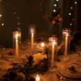 thumbnail image 6 of Sziqiqi Set of 10 Ribbed Glass Hurricane Candle Holders: 11.8" Tall Fluted Taper Candle Sticks with Heavy Base Windproof Centerpiece for Dining Table Wedding Decor (Candles Not Included), 6 of 8