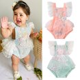 thumbnail image 2 of BABYGARDEN-Baby Girls Casual Mameluco , Cuello Cuadrado Sin Mangas Estampado Floral Bordado De Una Pieza, 2 of 4