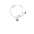 thumbnail image 2 of Delight Jewelry Silvertone Disc 1/2'' Number - 3 - - Goldtone Leaf Delicate Bracelet, 6.25+1.75", 2 of 4