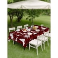 thumbnail image 3 of Outdoor Tablecloth with Umbrella Hole and Zipper, Red Christmas Rectangle Table Cloth 60x84 Inch Waterproof Tablecloth, Winter Snowflake Santa Xmas Tree Deer Plaid Picnic Table Cover for Patio, 3 of 7