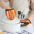 thumbnail image 6 of Non-Slip Mini Oven Mitts With Duck Beak Design Are Easy To Take Off And Wear And Easy To Hang For Oven Pot Tripod Barbecue Casserole Orangered Stripe Hand-Drawn Sketch_2 2pcs, 6 of 7