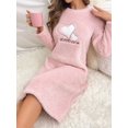 thumbnail image 3 of Eternatastic Women Long Sleeve Nightgown Fleece Dresses Thicken Plush Midi Dress Fuzzy Night Shirt Pullover Sweatshirt, 3 of 7
