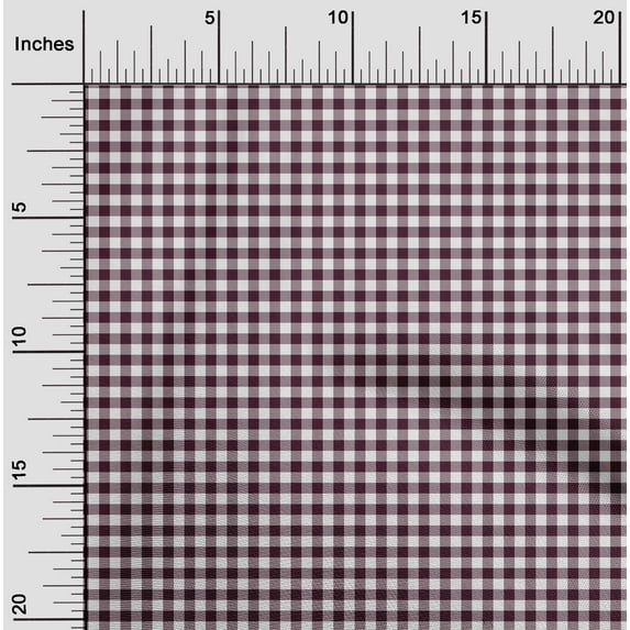 oneOone Cotton Cambric Wine Fabric Check Check Diy Clothing Quilting Fabric Print Fabric By yard 42 Inch Wide