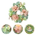 thumbnail image 6 of FashionCha Christmas Candle Ring Wreaths for Tapered Candles, Pillar Candle Holders, Ornaments, Small Artificial Wreaths for Dining Room Decoration pink, 6 of 7