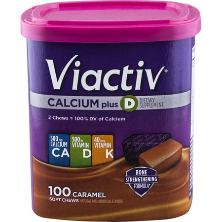 (2 pack) Viactiv Calcium Plus D Caramel Soft Chews, 100