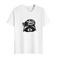 thumbnail image 3 of Camiseta de manga corta con cuello redondo para hombre y mujer de algodón con estampado de mapache divertido de Trash Danda, imprescindible para el verano, 3 of 5