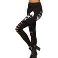 thumbnail image 3 of HLSOHJP Women's Pants Black High Waisted Skull Print Yoga Sports Workout Trousers Stretch Hollow Out Leggings, 3 of 7