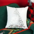 thumbnail image 4 of Christmas Decorations Silver White Throw Pillow Covers 20x20 Set of 4 Snowflakes Reindeer Decorative Cushion Cases Xmas Decor for Couch Sofa Bedroom, 4 of 7
