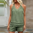 thumbnail image 7 of Aofany Women's 2 Piece Set, Sleeveless Short Summer Outfit, V-Neck Tank Top Elastic Waist Shorts Pocket Leisure Outfit Set, 7 of 7