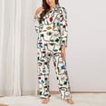 thumbnail image 2 of Balery Aabstract Eyes Conjunto de Pijama con Estampado para Mujer, Conjunto de Dos Piezas con Manga Larga, Ropa de Dormir Suave con Bolsillos, Pijamas Cómodos-XX-Large, 2 of 7