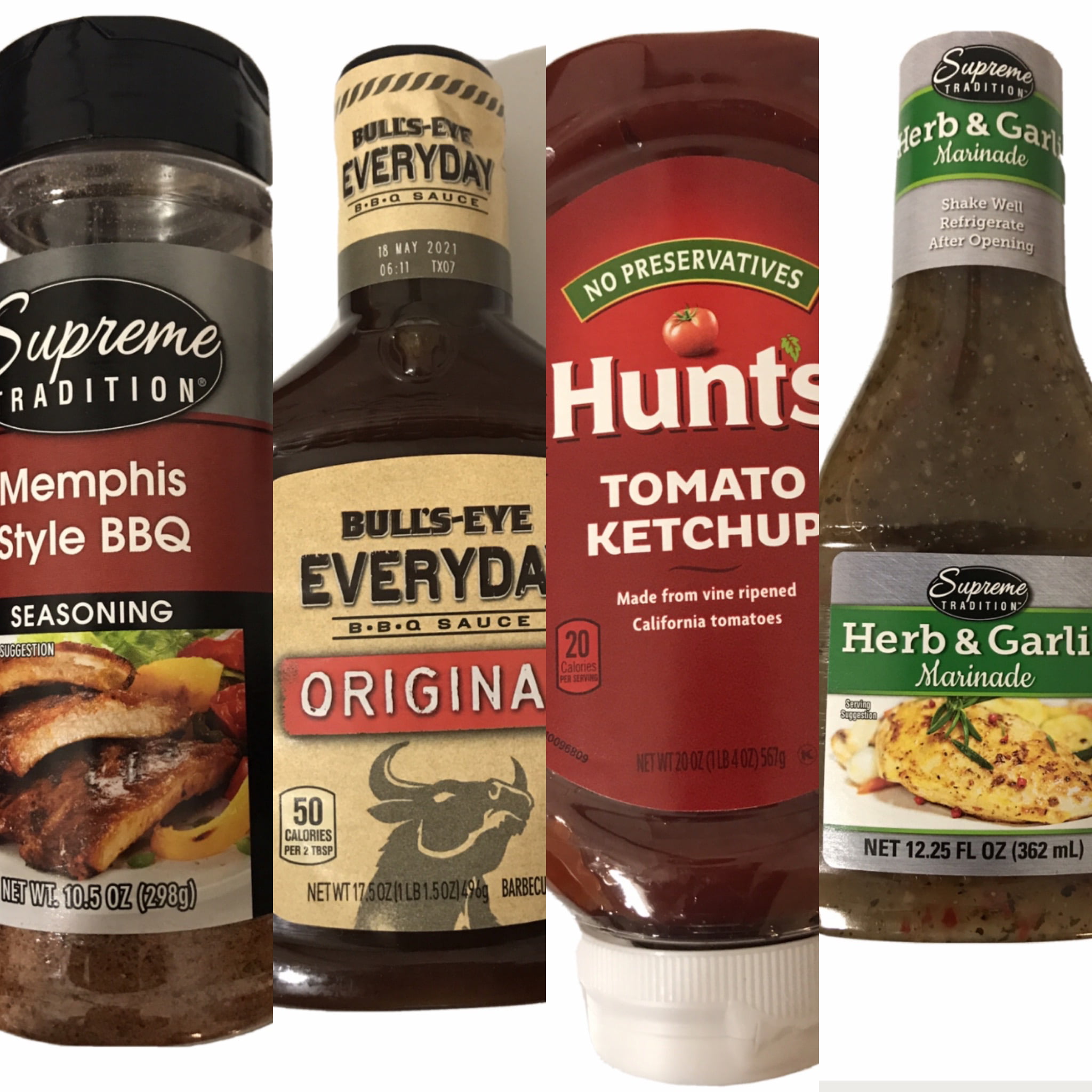Hunts Tomato Ketchup, Supreme Herb &amp; Garlic Marinade, Bull&amp;#39;s-Eye ...