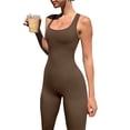 thumbnail image 3 of Caoirhny Women Sleeveless Bodycon Jumpsuit Summer Solid Color U-neck Romper Pants Streetwear Clubwear, 3 of 9