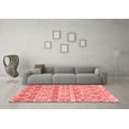 thumbnail image 3 of Ahgly Company Indoor Square Trellis Red Modern Area Rugs, 4' Square, 3 of 4