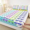 thumbnail image 3 of Homewish Numbers Alphabet Full Size Sheets,Educational Learning Bed Sheets,Learning Time Sheet Sets For Girls Boys,Breathable Home Decor,4-Piece, 3 of 7