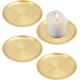 thumbnail image 1 of 4 portavelas de metal redondos y planos de 5,6 pulgadas, de acero inoxidable dorado, para joyería, decoración, 1 of 7