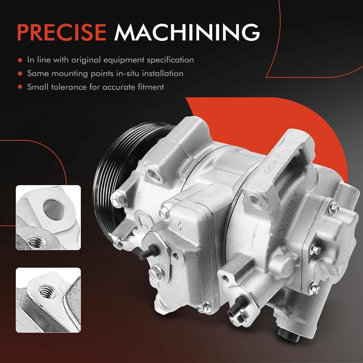 A-Premium Air Conditioner AC Compressor with Clutch Compatible with Toyota Corolla 1.8L 2009-2010, Matrix 1.8L 2009-2012, Scion xD 1.8L 2008-2014