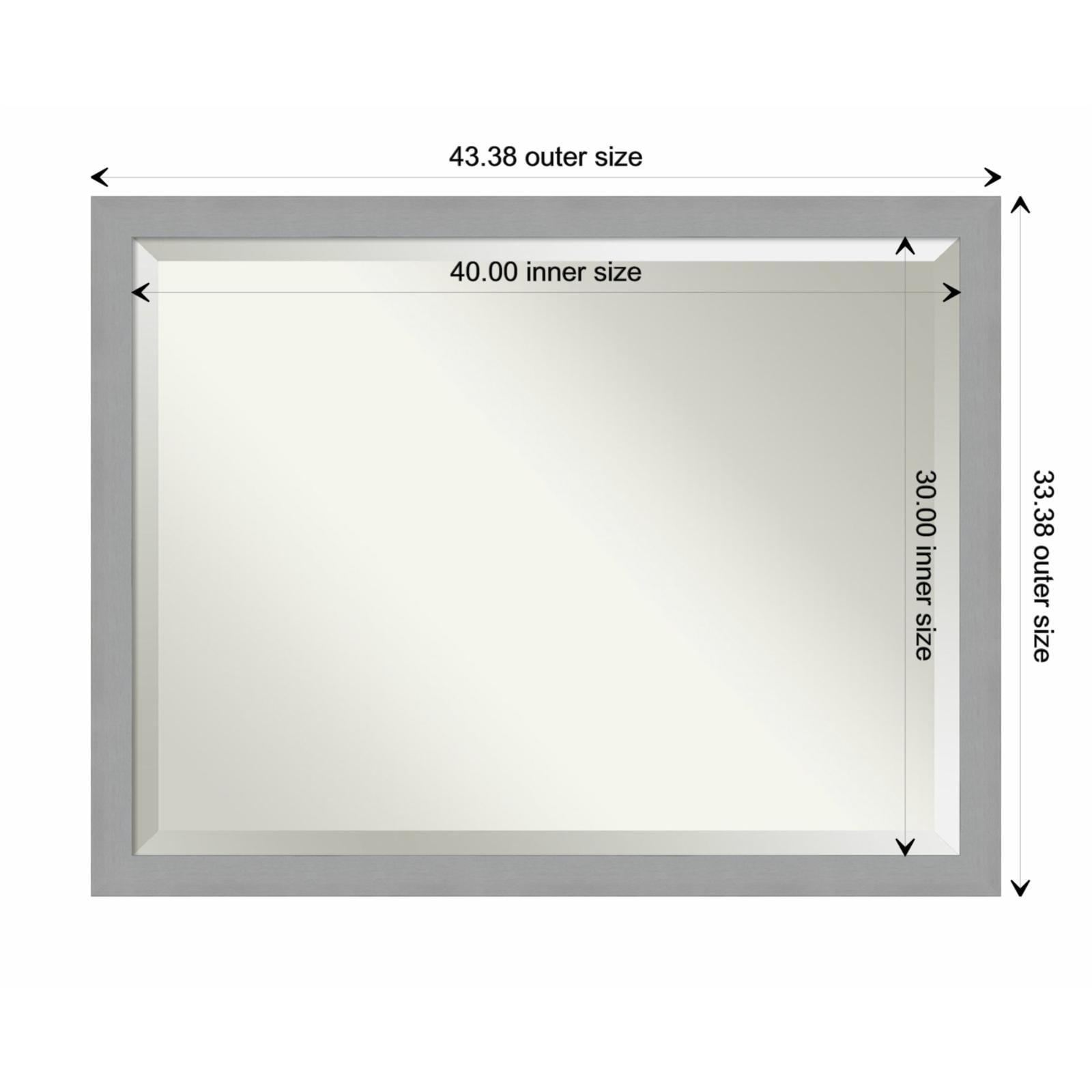 Amanti Art Brushed Nickel Framed Wall Mirror 19.38 x 23.38 in