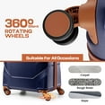 thumbnail image 4 of SANOPY 3 Piece Hardshell Luggage Set, ABS+PC Lightweight Suitcase Set with Double Spinner Wheels TSA Lock. (Blue), 4 of 9