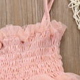 thumbnail image 5 of Toddler Girl Dress Pink Princess Dress Spaghetti Strap Ruffled Bubble Party Tulle Tutu Wedding Dress, 5 of 7