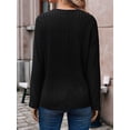 thumbnail image 5 of Autumn Women'S Long Sleeve Shirt V Neck Knit Pullover Tunic Top Women'S Shirt Formal Casual Black XL, 5 of 7