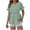 Green, variant on Women's Summer Short Sleeve Jacquard Print Blouse | Flared Sleeve Tops with Ruffled Waist | Plus Size Friendly Tops for Casual Wear (S-XL)