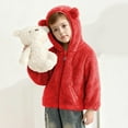 thumbnail image 6 of CYRBOKO Boys Fleece Jackets, Full Zip Hooded Super Soft Fall/Winter Outerwear with Pockets Red Size 2-3 T, 6 of 6