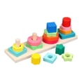 thumbnail image 2 of Montessori Geometric Stacker Development Clasificación Bloques de construcción Rompecabezas Bloques de apilamiento Juguetes para Navidad 4 Post Rectangle Baoblaze Apilador geométrico, 2 of 8