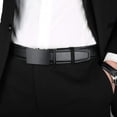 thumbnail image 3 of Top Genuine Cowskin Belt Men's Ratchet Belt with Genuine Leather, Slide Belt for men 1 3/8 inches Wide, 3 of 15