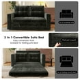 thumbnail image 3 of BedLuxury 55" Foldable Loveseat Futon Sofa Bed with Cup Holder & Storage Pocket, Sleeper Couch, Space Saving, Chenille Black, 3 of 7