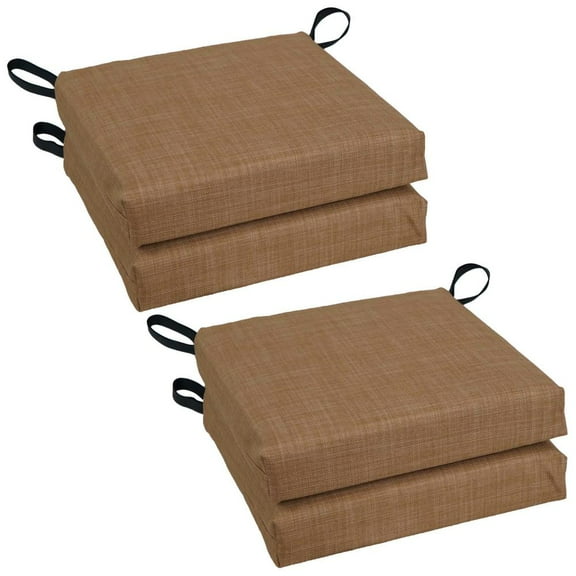 Blazing Needles Set of 4 Outdoor Chair Cushions, Mocha