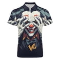 thumbnail image 4 of Psychedelic Clown Joker Men Zipper T-shirt Summer Casual Short Sleeve T-shirt Top, 4 of 7