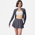 thumbnail image 6 of Women's High Waist Flowy Athletic Skirt with Built-In Shorts - X Large, Gray, 6 of 6