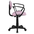 thumbnail image 3 of Chaise de bureau pivotante à imprimé zèbre rose et blanc avec appuis-ras, 3 of 4