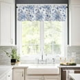 thumbnail image 6 of Valance Curtains for Windows,Blue Plants Flowers Semi Sheer Curtain Valance,Watercolor Floral Leaves Window Valance Curtains,Short Rod Pocket Window Treatment for Kitchen Living Room 54"x18", 6 of 6